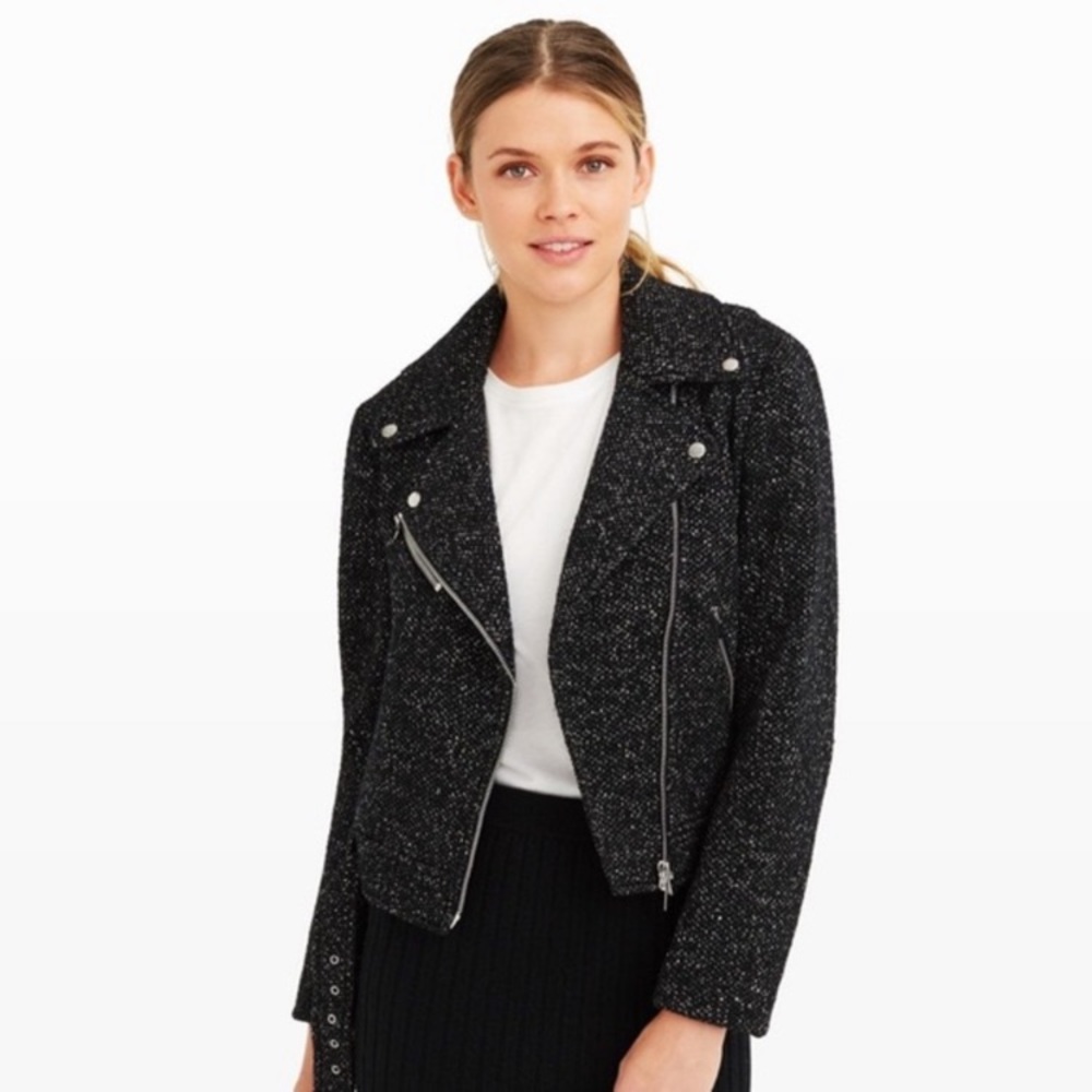 Club Monaco Zina Tweed Moto Jacket